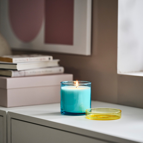 DVÄRGHÖK, scented candle in glass with lid. 2 of 7 open dialog