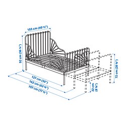 Measurement Illustration - MINNEN extensible bed frame