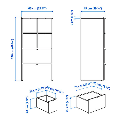 Ilustración con medidas del producto: VISTHUS.