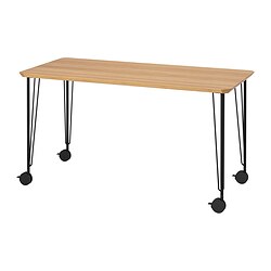 ANFALLARE/KRILLE, desk, Bamboo / black