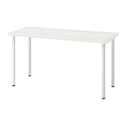 LAGKAPTEN/ADILS, escritorio, Rejilla multicolor / blanco