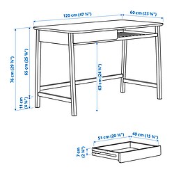 Measurement Illustration - BETESHÄST desk