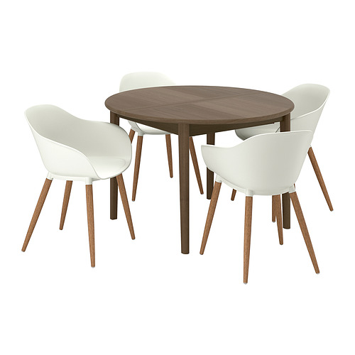 SKANSNÄS / GRÖNSTA, extendable round dining table and 4 chairs. 1 of 7 open dialog