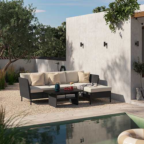 VITTSKÄR, 3-seat sofa with chaise longue outdoor with armrests. 2 of 4 open dialog