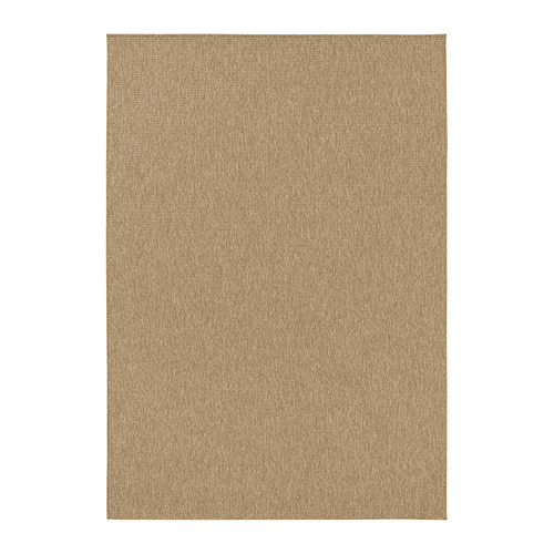 Alfombra de exterior de tejido plano LÄTTBETONG beige, rectangular, tejido sencillo.