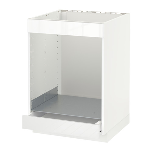 Bastidor de armario de cocina METOD blanco, frente abierto, tablero de partículas y acero.