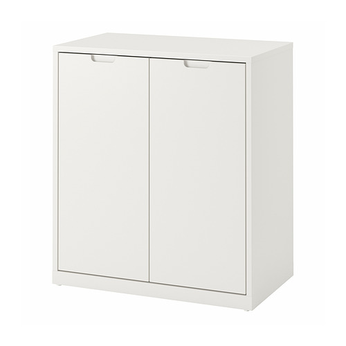 Mueble TONSTAD blanco, rectangular, con dos puertas, diseño elegante y función de cierre suave.