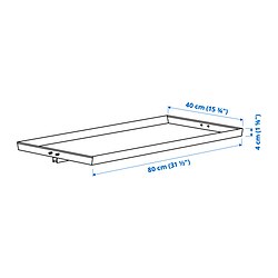 Measurement Illustration - MITTZON display shelf for frame with castors