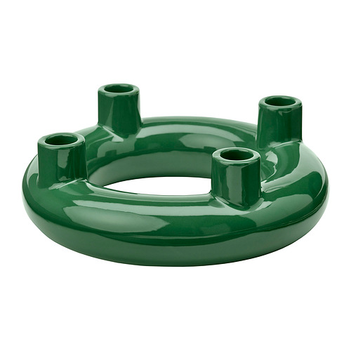 Anillo cerámico verde VINTERFINT con cuatro cilindros estrechos.