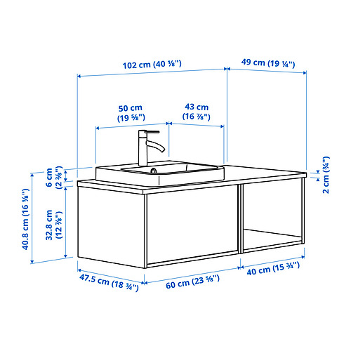 ÄNGSJÖN / BACKSJÖN, sink cabinet with BROGRUND tap. 8 of 8 open dialog