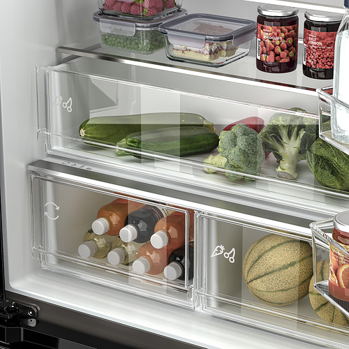 RIBBENÅS, French door fridge/freezer. 6 of 12 open dialog