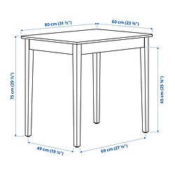 Measurement Illustration - NÄSINGE/NORDVIKEN table and 2 chairs