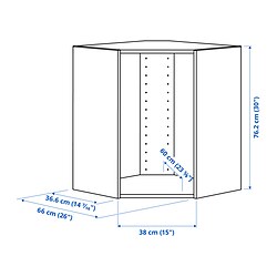 Ilustración de medidas - SEKTION estructura armario esquina pared
