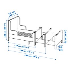 Ilustración de medidas - BUSUNGE cama extensible