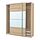 Select colour variation: MEHAMN white stained oak effect / AULI mirror glass