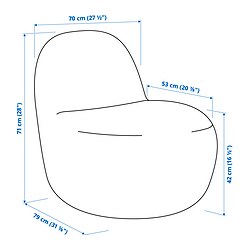 Measurement Illustration - LILLESÄTER swivel chair