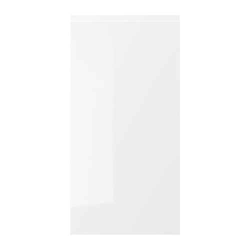 Gabinete blanco VOXTORP de alto brillo, diseño moderno y elegante, superficie fácil de limpiar.