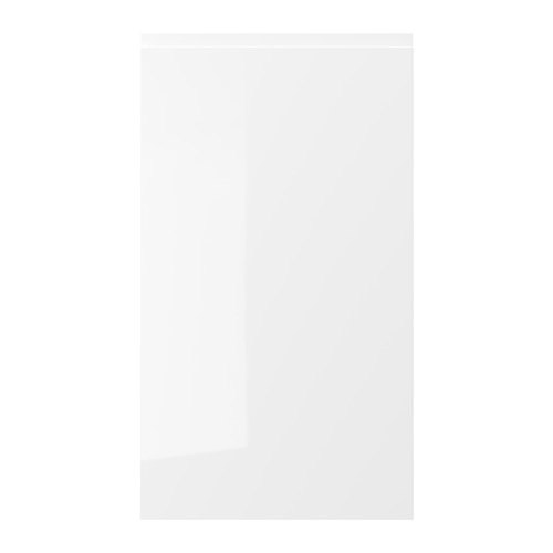 Puerta de armario VOXTORP blanco brillante; Elegante, moderno, acabado de alto brillo, asas integradas, forma rectangular.
