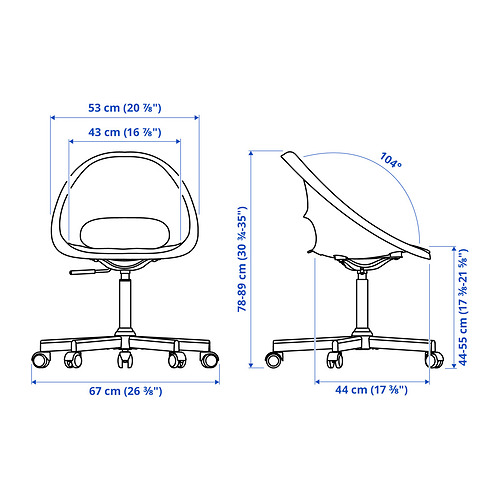 ELDBERGET / MALSKÄR, swivel chair with pad 3 of 10 open dialog