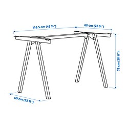 Measurement Illustration - TROTTEN underframe for table top