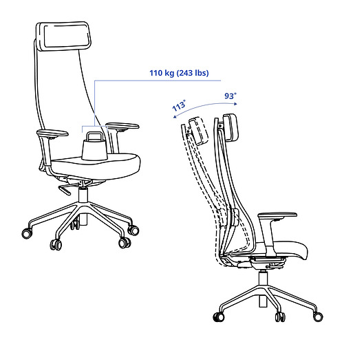 JÄRVFJÄLLET, office chair with armrests. 16 of 16 open dialog