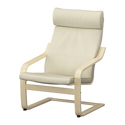 POÄNG, armchair, Glose off-white