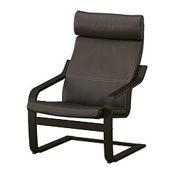 POÄNG, sillón, Glose marrón oscuro