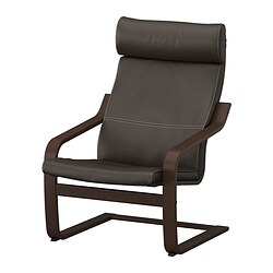 POÄNG, sillón, Glose marrón oscuro