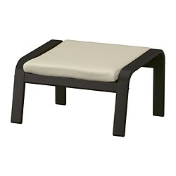 POÄNG, Footstool, Glose off-white