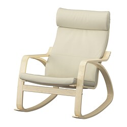 POÄNG, rocking chair, Glose off-white