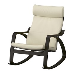 POÄNG, rocking chair, Glose off-white