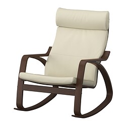 POÄNG, rocking chair, Glose off-white