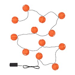 SOLVINDEN, LED string light with 12 lights, Orange