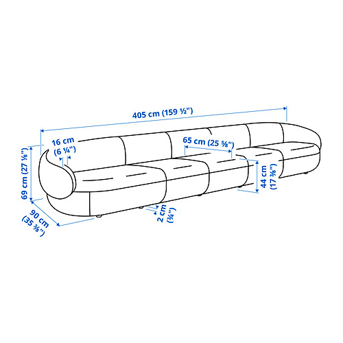 LILLESÄTER, 6-seat sofa. 8 of 8 open dialog