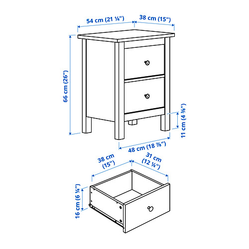 HEMNES bedroom furniture, set of 3