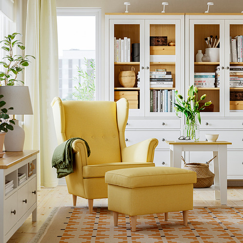 STRANDMON, ottoman with storage. 2 of 5 open dialog