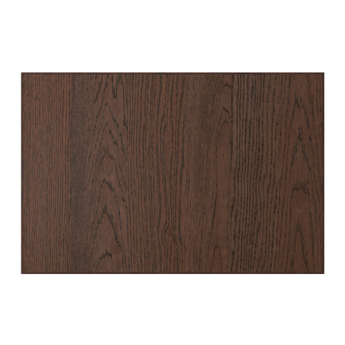 Un panel de madera marrón oscuro de SINARP, con chapa de roble con un diseño elegante y rectangular.