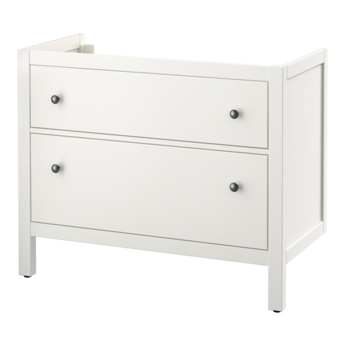Mueble de baño HEMNES blanco, diseño sencillo, 2 cajones.