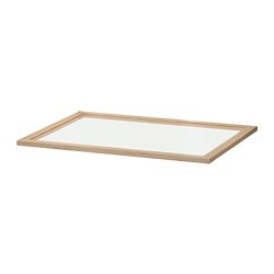 KOMPLEMENT, glass shelf, White stained oak effect