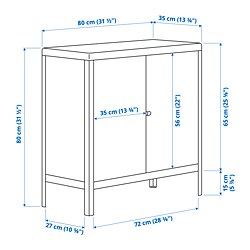 Measurement Illustration - KOLBJÖRN cabinet, indoor/outdoor