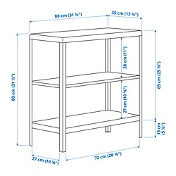 Ilustración de medidas - KOLBJÖRN Estantería, interior/exterior