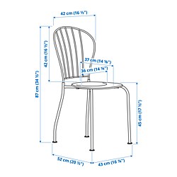 Ilustración de medidas - LÄCKÖ silla, exterior