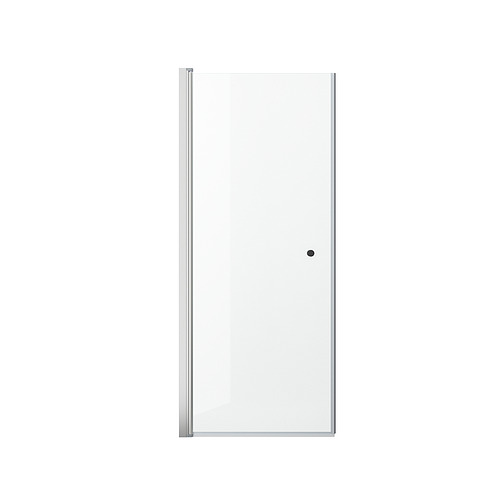 Puerta de ducha de vidrio transparente OPPEJEN, marco plateado.