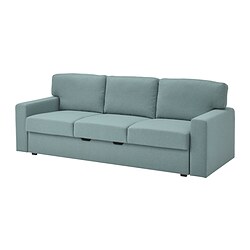 BÅRSLÖV, sleeper sofa, Tibbleby light grey-turquoise