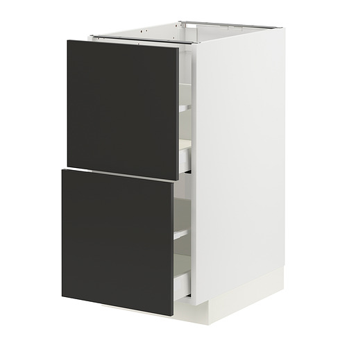 METOD / MAXIMERA, base cabinet 2 fronts/2 high drawers. 1 of 4 open dialog