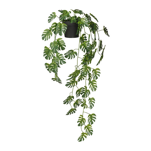Planta colgante FEJKA, hojas artificiales y recicladas