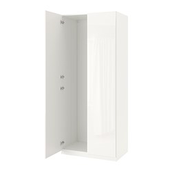 PAX/GRIMO, combinación de armario, FARDAL alto brillo blanco