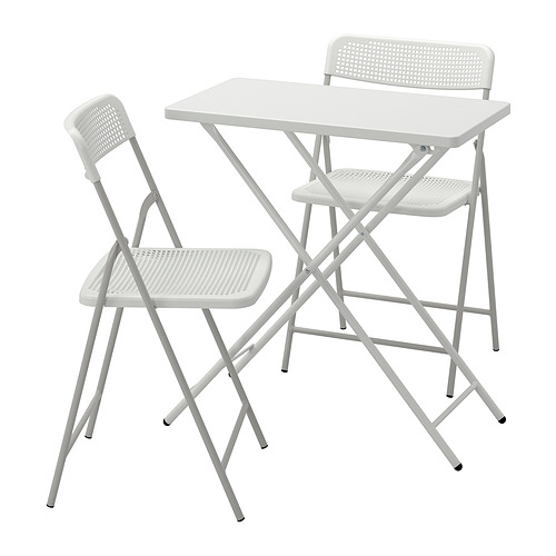 TORPARÖ table and 2 folding chairs, outdoor