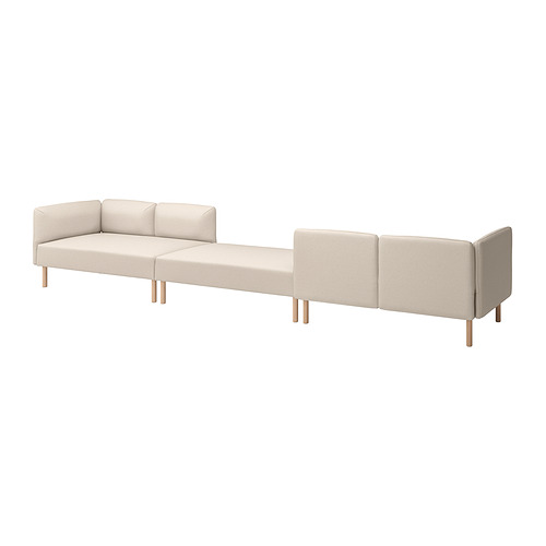 El sofá modular LILLEHEM en color beige, diseñado con líneas limpias y cojines de apoyo para mayor comodidad.