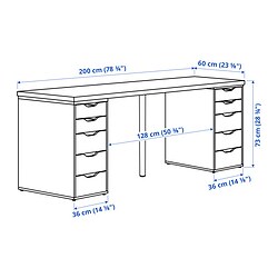 Measurement Illustration - LAGKAPTEN/ALEX desk